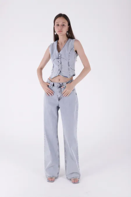 Bol Paça Baggy Relax Kot Pantolon 7031-08-(26-31) Bol Paça Baggy Relax Kot Pantolon 7031-08-(26-31)