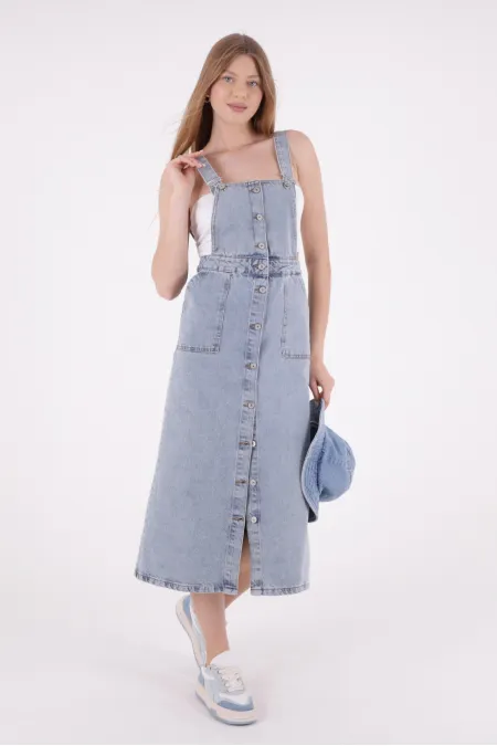 Uzun Etekli Salopet Elbise  310-08-(S-XL-6)