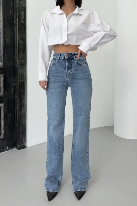 Yüksel Bel Straight Kot Pantolon 7033-06-(26-31)