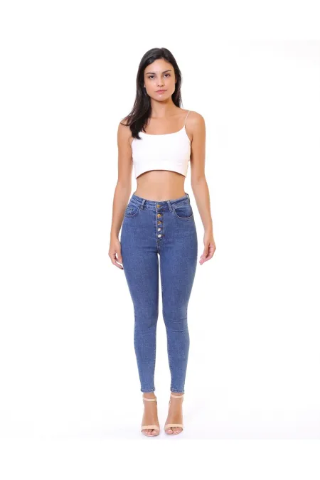 Önü 5 Düğmeli Skinny Kot Pantolon 755-27-(30-36) Önü 5 Düğmeli Skinny Kot Pantolon 755-27-(30-36)