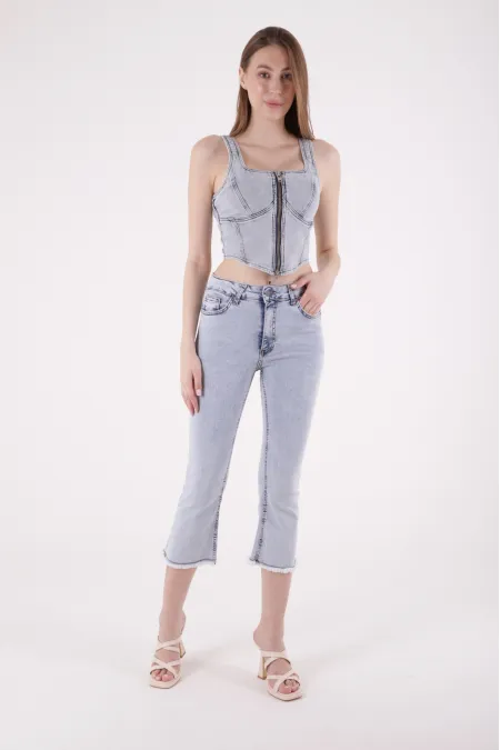Likralı Culotte Pantolon  1765-08-(28-33)