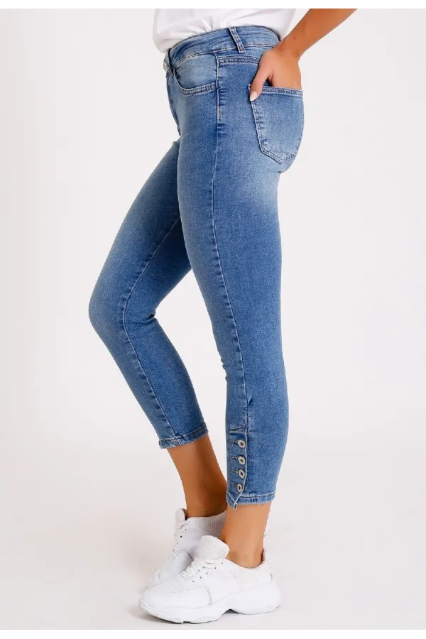 Paçası Dört Düğmeli Kot Pantolon 786-15-(28-33) Paçası Dört Düğmeli Kot Pantolon 786-15-(28-33)