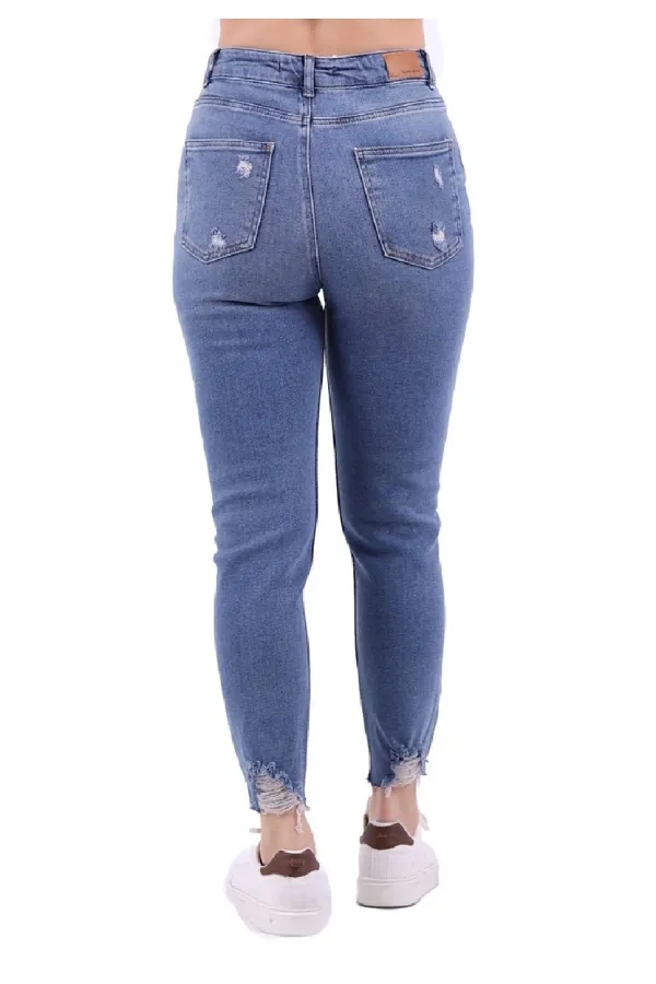 Paçası Mom Fit Kot Pantolon 884-01-(28-33) Paçası Mom Fit Kot Pantolon 884-01-(28-33)