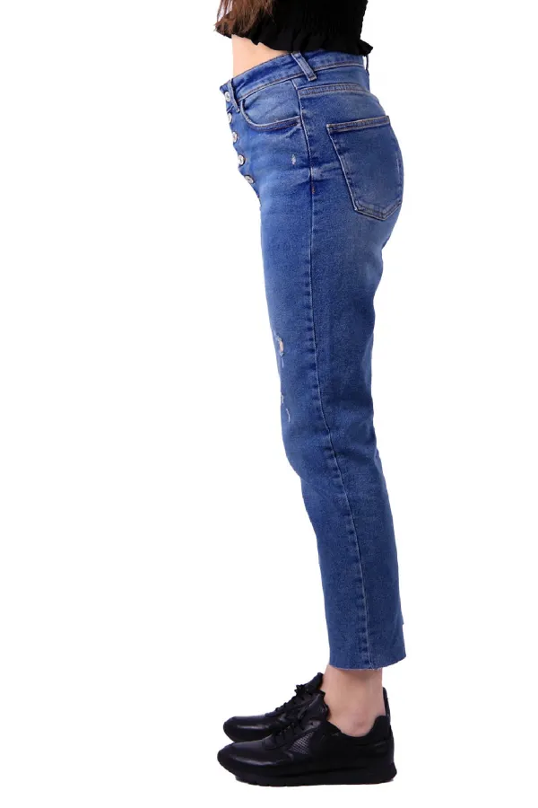 5 Düğmeli Mom Fit Kot Pantolon  745-62-(28-33)