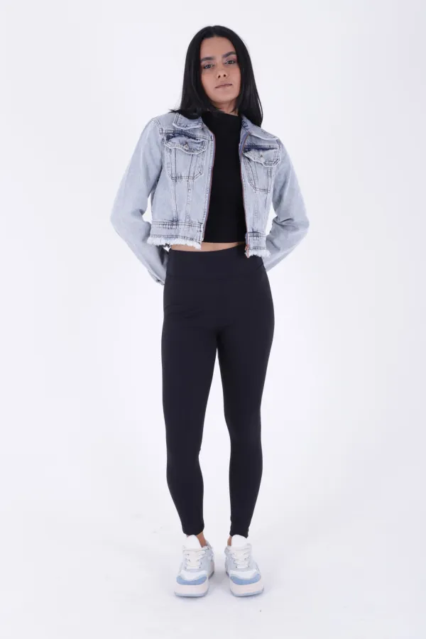 Fermuarlı Püskül Detaylı Kot Ceket 6017-16-(S-XL-6) Fermuarlı Püskül Detaylı Kot Ceket 6017-16-(S-XL-6)
