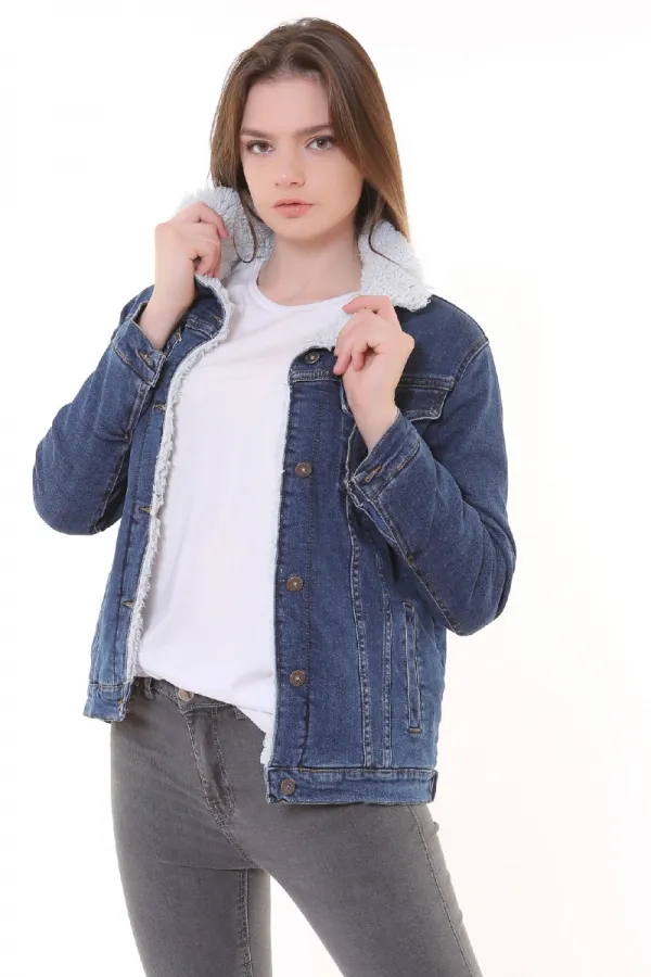 İçi Kürklü Kot Ceket 656-06-(S-L-3) İçi Kürklü Kot Ceket 656-06-(S-L-3)