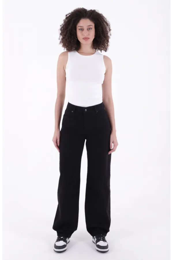 Pantalon ample en jean avec pinces 7050-07-(27-32) Pantalon ample en jean avec pinces 7050-07-(27-32)
