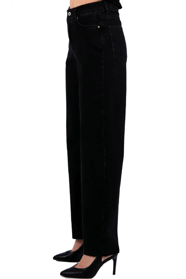 Tasseled Bottom Wide Leg Relax Jean 1726-23-(26-31) Regular Anthracite Tasseled Bottom Wide Leg Relax Jean 1726-23-(26-31) Regular Anthracite