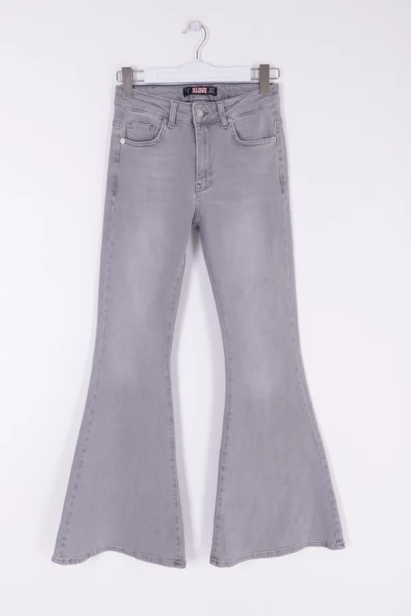 Geniş İspanyol Kot Pantolon  7067-22-(27-32)