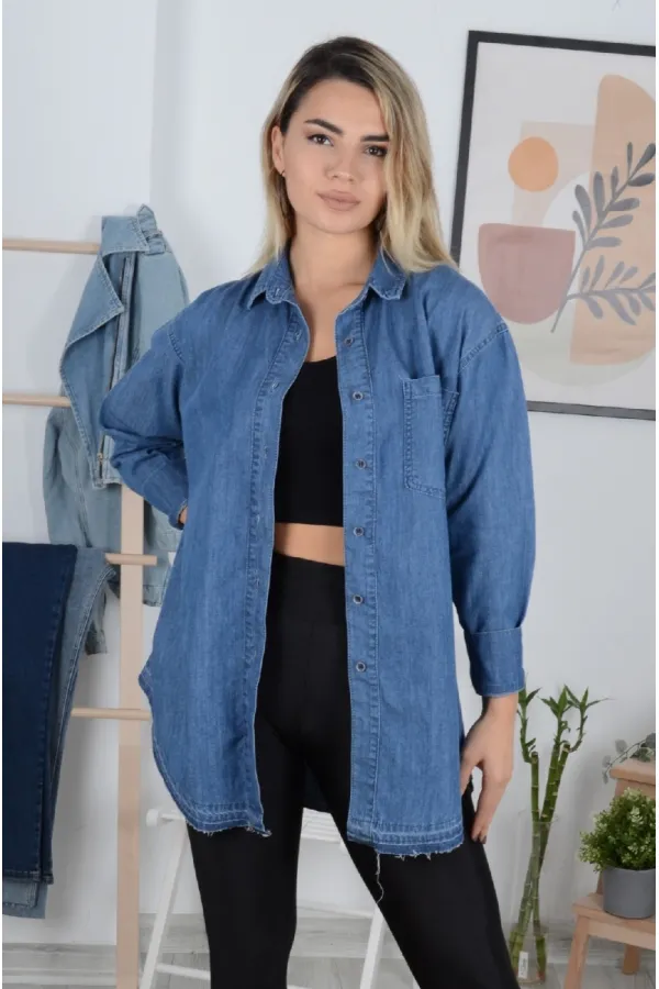 Oversize Kot Gömlek  669-27-(S-L-5)