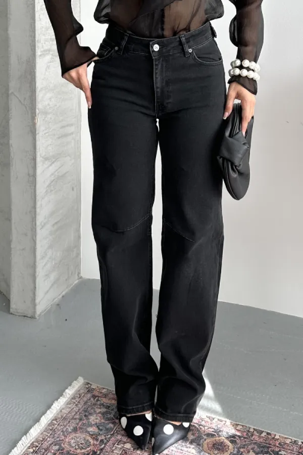 Baggy Jeans with Dart Detail on Legs 7088-23-(28-33) Regular Anthracite