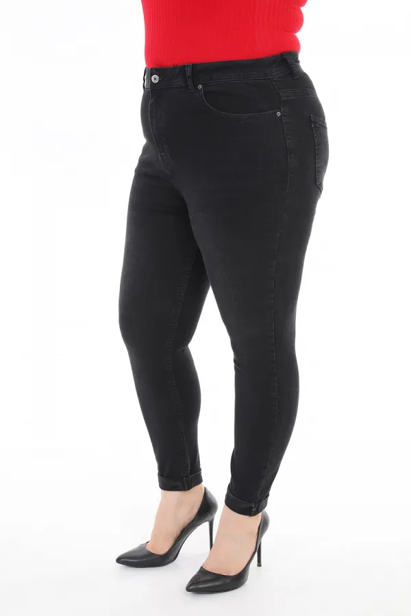 Duble Paça Skinny Kısa Boy Kot Pantolon  820-03-(30-36)