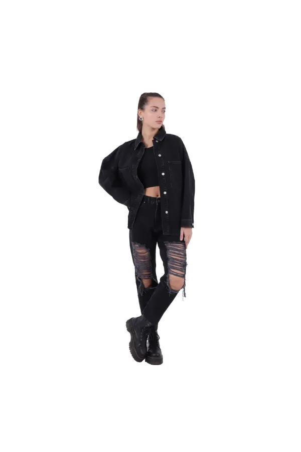 Oversize Kot Gömlek 664-23-(S+XL+4) Oversize Kot Gömlek 664-23-(S+XL+4)
