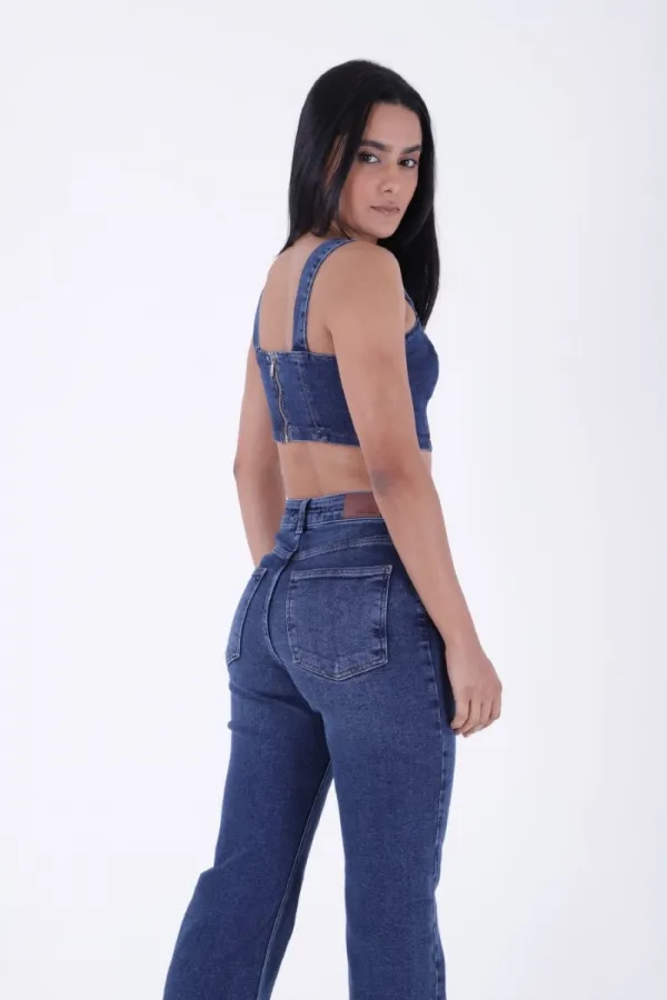 Stitched Hems Wide Leg Relaxed Jean 7026-01-(30-36) Dark Blue Denim Stitched Hems Wide Leg Relaxed Jean 7026-01-(30-36) Dark Blue Denim