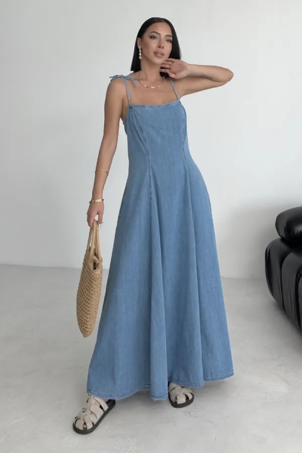Bağcık Detaylı Volanlı Elbise 3052-25-(S-XL) Bağcık Detaylı Volanlı Elbise 3052-25-(S-XL)
