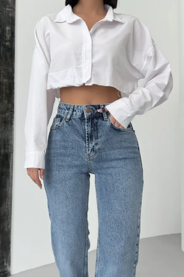 Yüksel Bel Straight Kot Pantolon 7033-06-(28-33)