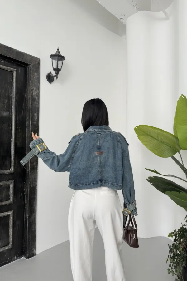 Kısa Oversize Trençkot 6078-62-(S+L+4) Kısa Oversize Trençkot 6078-62-(S+L+4)