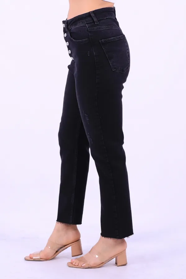 5 Düğmeli Mom Fit Kot Pantolon 745-03-(28-33)