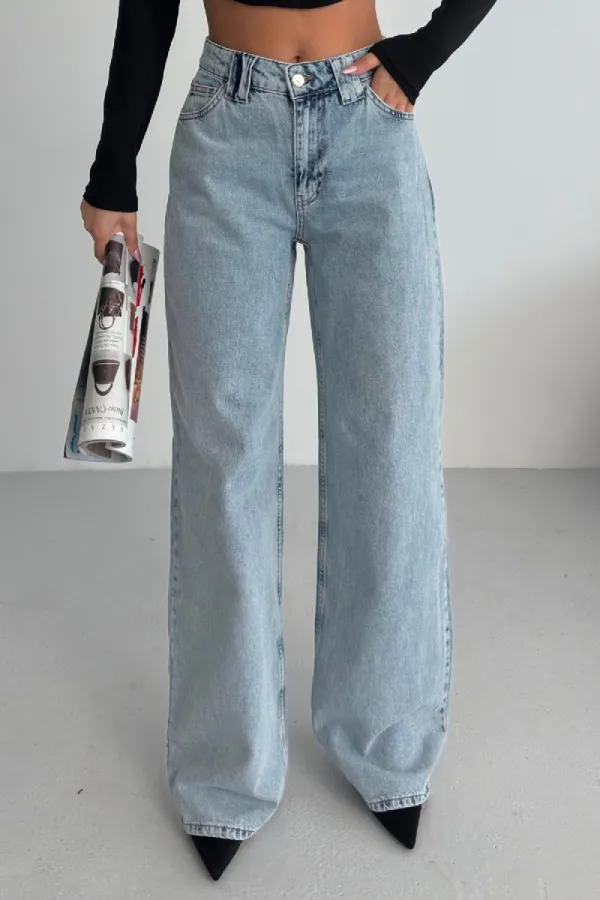 Bol Paça Baggy Relax Kot Pantolon 7031-14-(26-31)