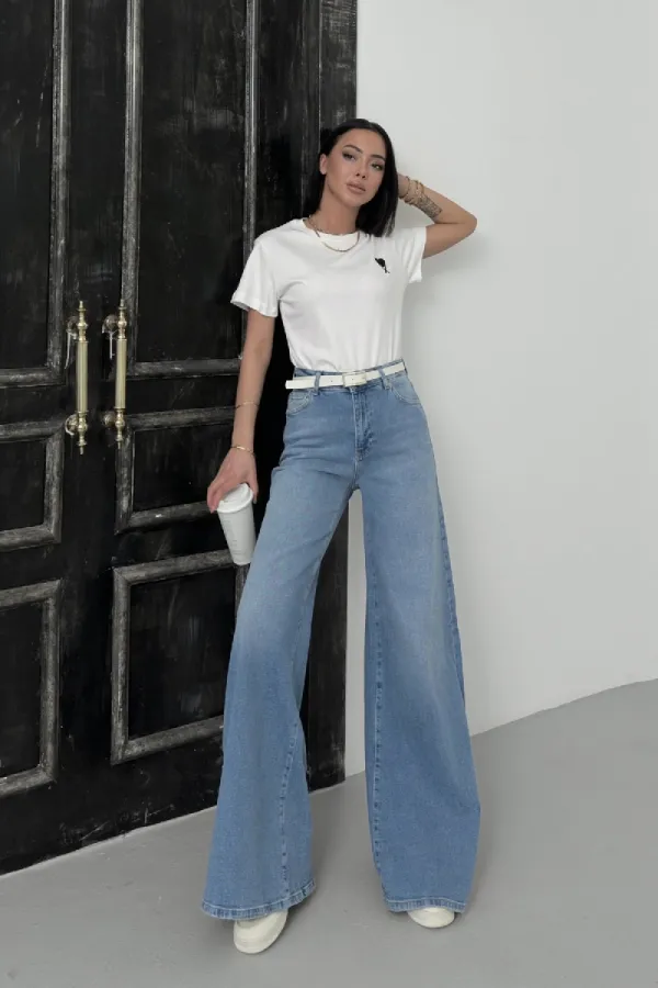 Geniş Paça Kot Pantolon 7082-15-(26-31)