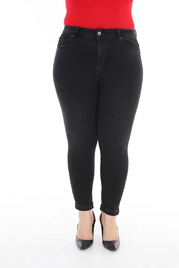 High Waisted Ankle Length Skinny Jean  815-03-(30-36) Anthracite Denim