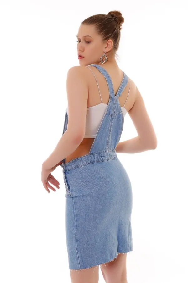 Salopet Kot Elbise  345-15-(S-XL-6)