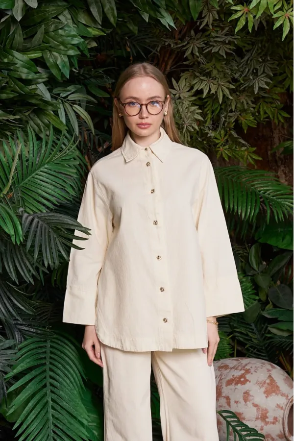Oversize Keten Gömlek HS601-65-(S-XL) Oversize Keten Gömlek HS601-65-(S-XL)