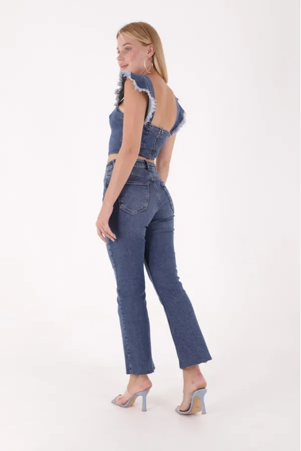 İspanyol Mom Fit Kot Pantolon  1706-01-(26-30)