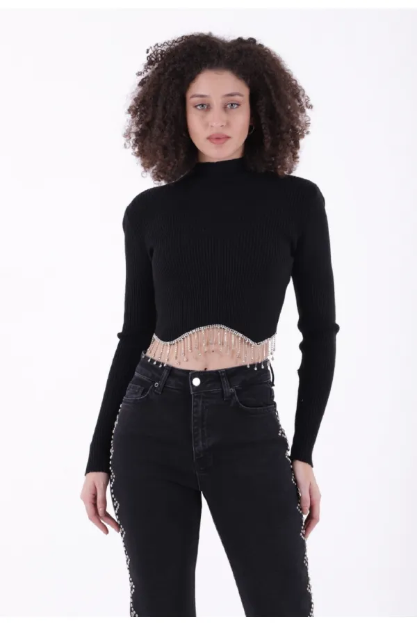 Yanları Droplı Mom Fit Kot Pantolon  7039-23-(26-31)