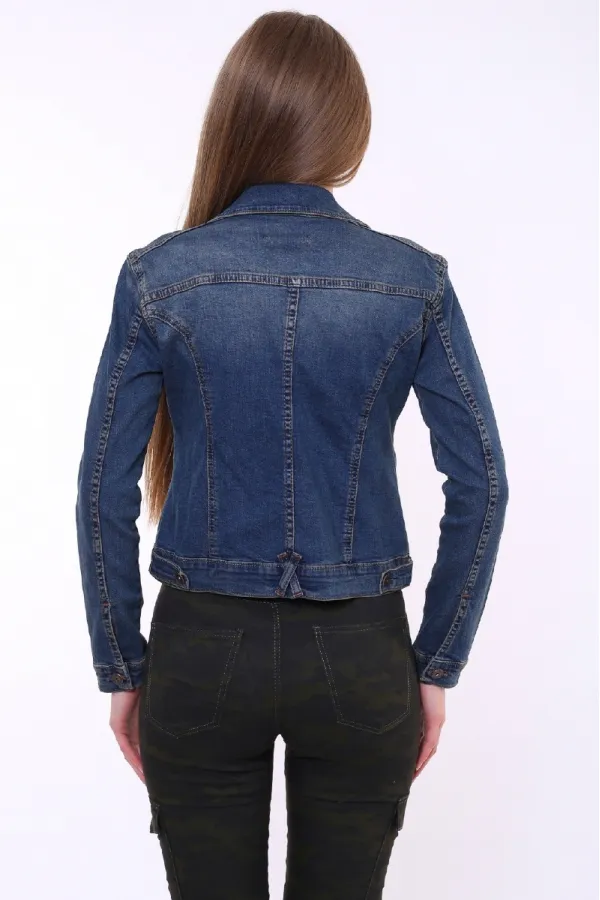 Klasik Kısa Kot Ceket 640-02-(S-XL-6) Klasik Kısa Kot Ceket 640-02-(S-XL-6)
