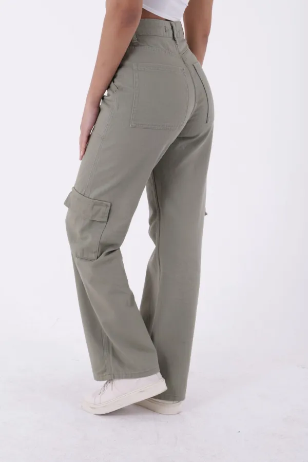 Cargo Pocket Wide Leg Jeans 1828-74-(26-28)
