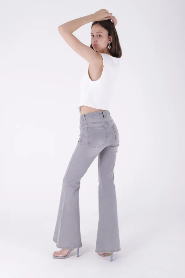 Geniş İspanyol Kot Pantolon  7067-22-(27-32)