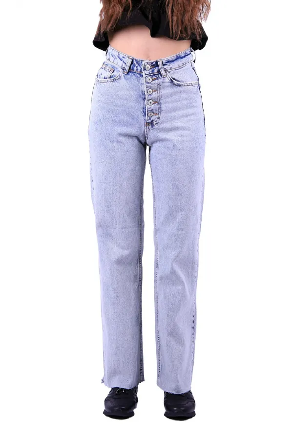 Dikişsiz Paça Beş Düğmali Relax Kot Pantolon 917-08-(27-32) Dikişsiz Paça Beş Düğmali Relax Kot Pantolon 917-08-(27-32)