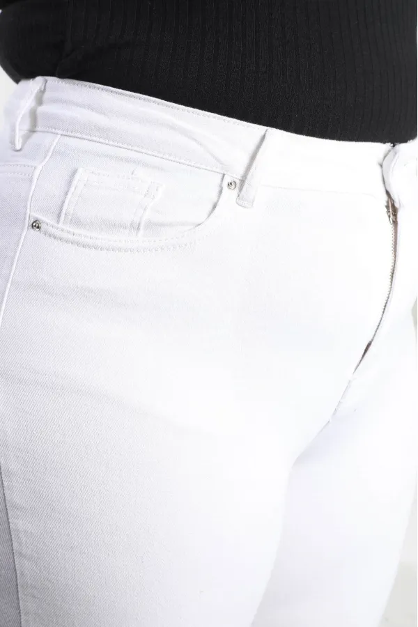 High Waisted Ankle Length Skinny Jean  815-50-(30-36) White
