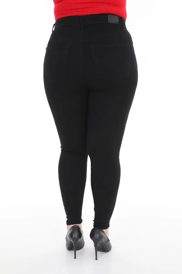 High Waisted Skinny Full Length Jean  515-07-(34-40) Black