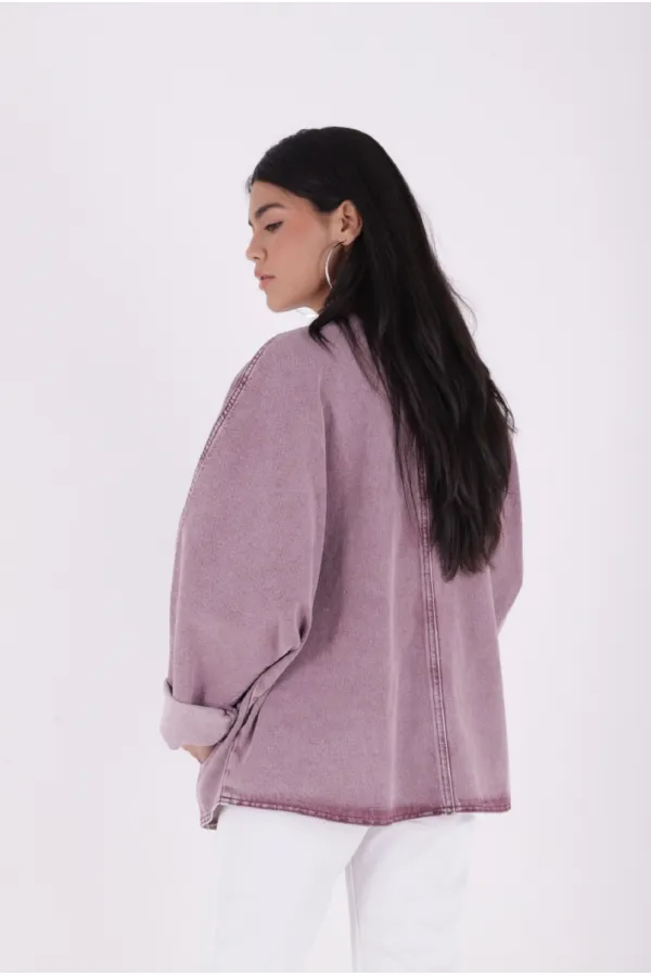 Oversıze Yarasa Kollu Kot Ceket 6059-84-(STD-4) Oversıze Yarasa Kollu Kot Ceket 6059-84-(STD-4)