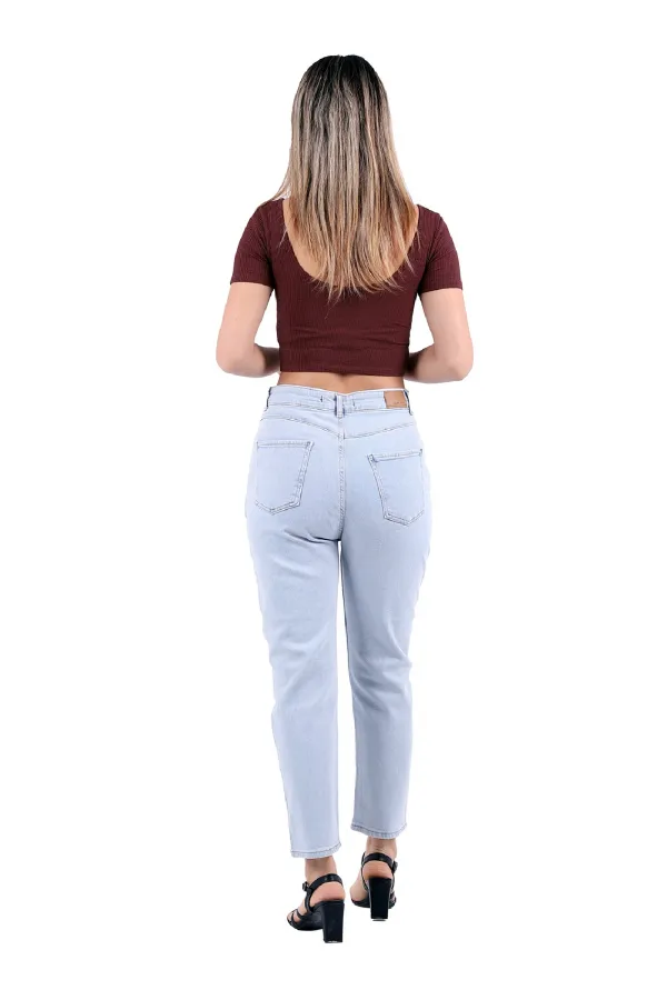 Önü Contalı Mom Fit Kot Pantolon  1720-42-(27-32)