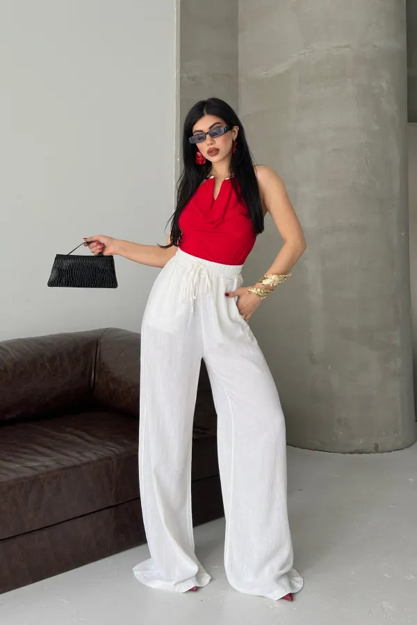 Lastikli Palazzo Pantolon  HS740-51-(S-XL)