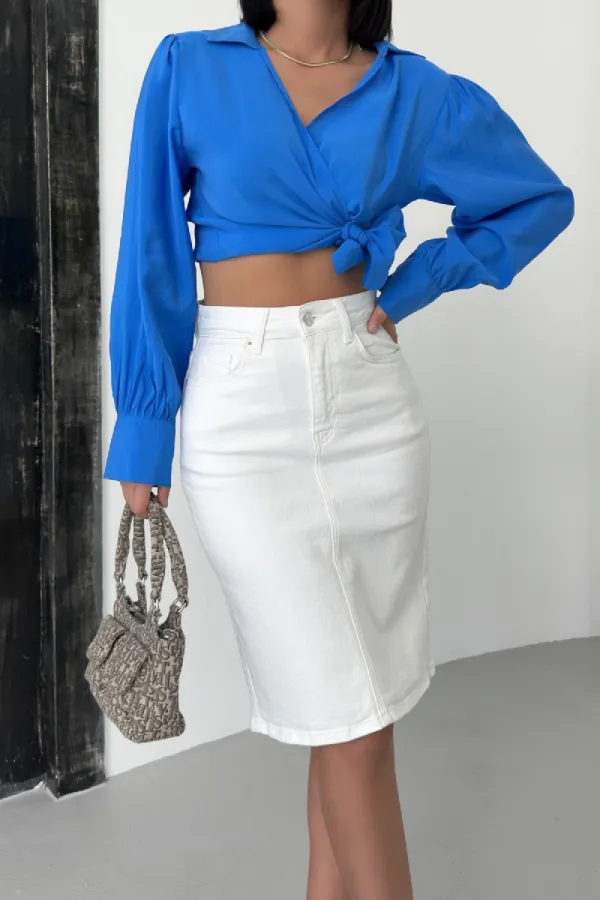 Medium Length Denim Skirt 1039-50-(36-42-6)