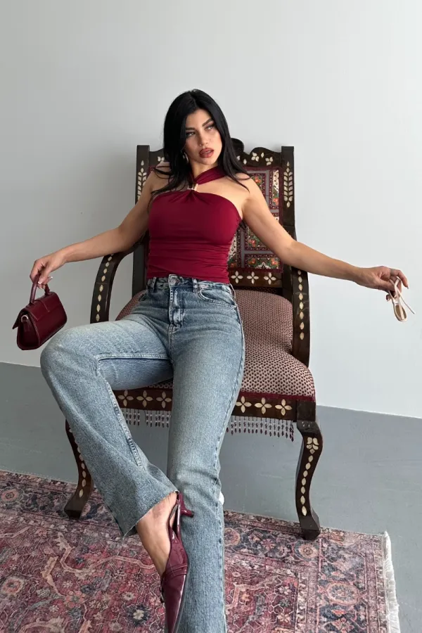 Straight Leg High Waist Jean 7114-62-(26-31) Middle Blue - Tinted