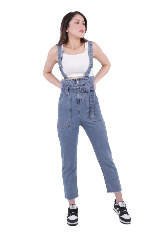 Beli Kemerli Salopet Tulum Kot Pantolon  327-06-(S-L-5)