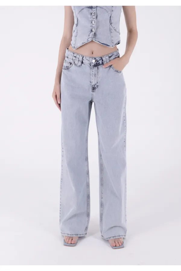 Bol Paça Baggy Relax Kot Pantolon 7031-08-(26-31) Bol Paça Baggy Relax Kot Pantolon 7031-08-(26-31)