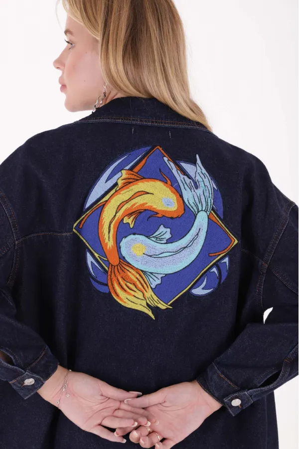 Embroidered Denim Jacket 6025-17-(S-XL) Embroidered Denim Jacket 6025-17-(S-XL)