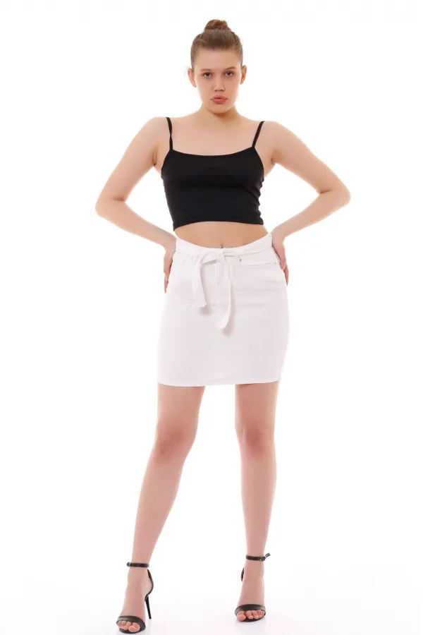 Kısa Kot Etek 107-50-(S-L-5) Kısa Kot Etek 107-50-(S-L-5)