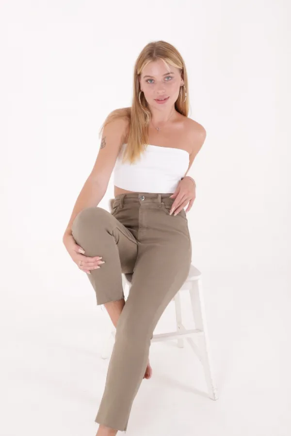 Dikişsiz Paça Mom Fit Kot Pantolon  764-74-(32-33)