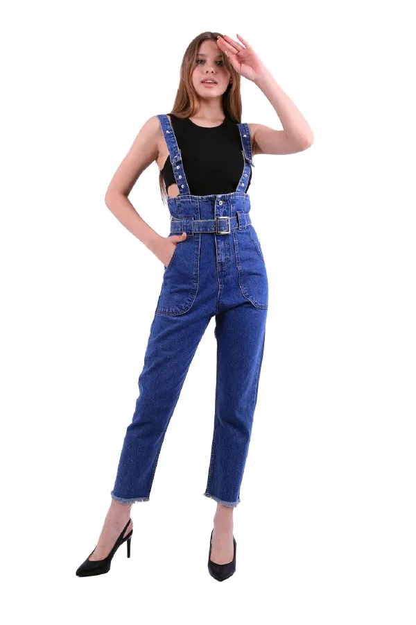 Beli Kemerli Salopet Tulum Kot Pantolon  327-02-(XS-L-6)