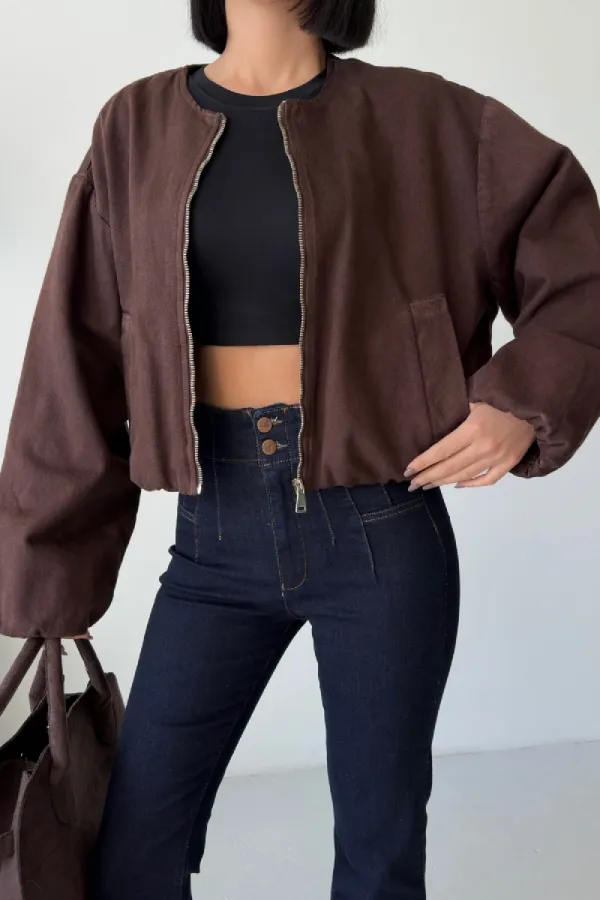 Lastikli Bomber Ceket 6198-78-(S-L-3) Lastikli Bomber Ceket 6198-78-(S-L-3)