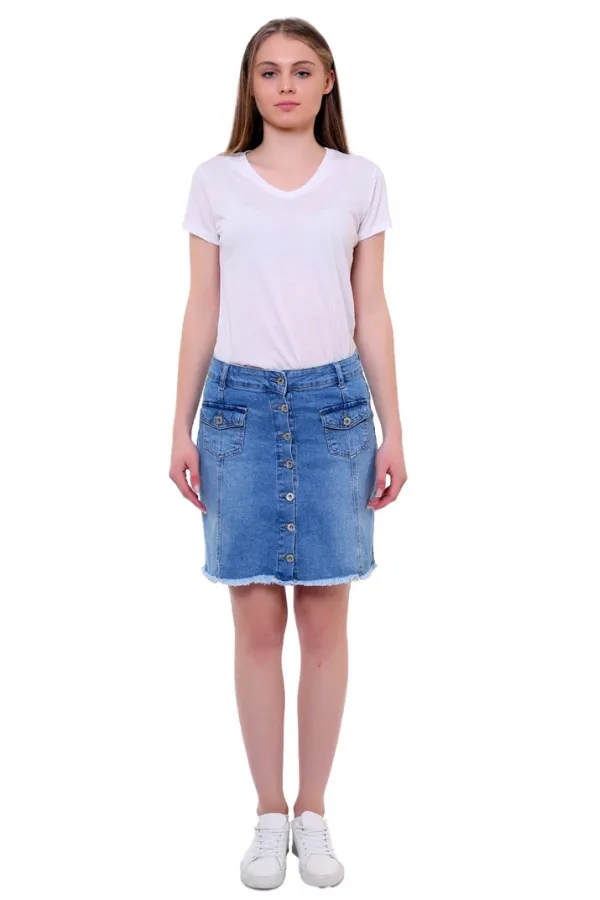 Kısa Kot Etek 105-06-(S-XL-6) Kısa Kot Etek 105-06-(S-XL-6)