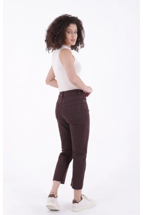 Dikişsiz Paça Mom Fit Kot Pantolon  764-78-(26-28)