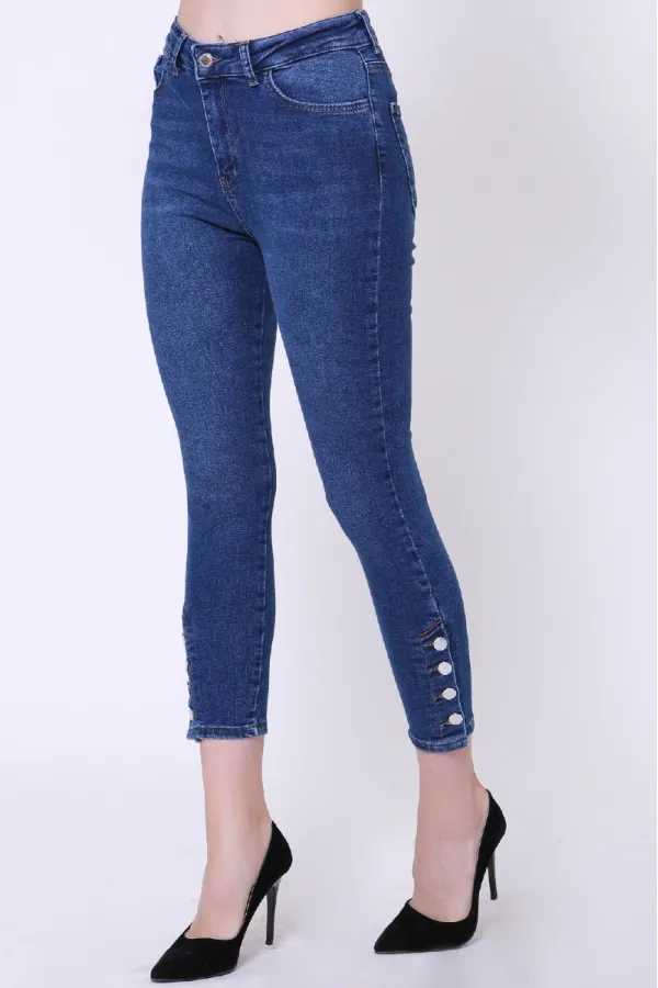 Paçası Dört Düğmeli Kot Pantolon  786-01-(26-31)